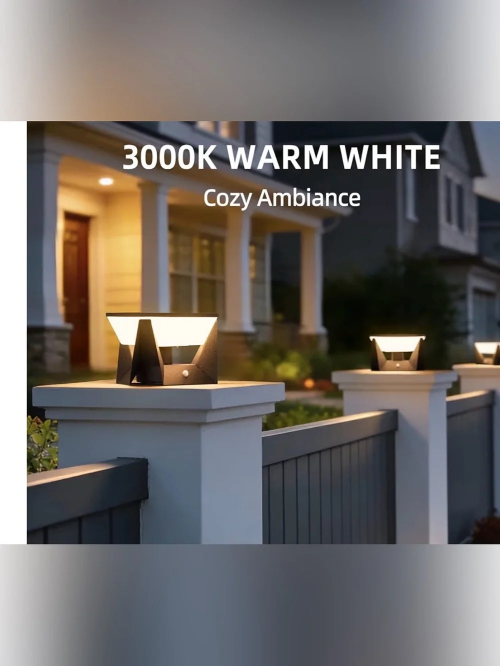 Classy stylish 7” ZRJJMLAN Solar Post Light  - Modern Outdoor